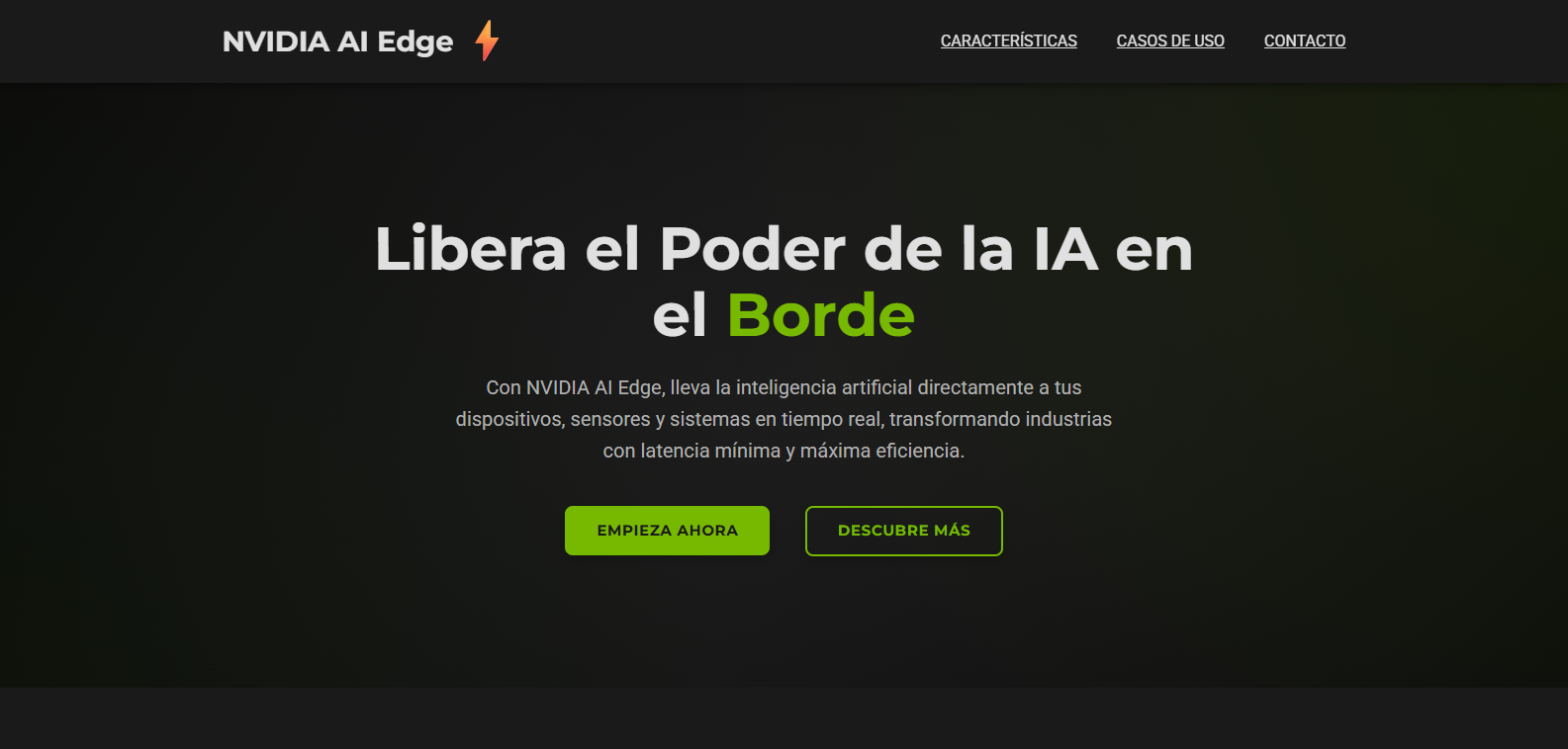 AI Edge Landing Page Screenshot